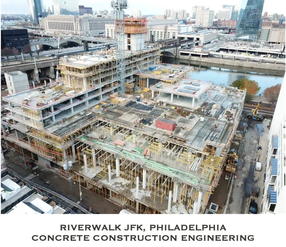 Aerial view of the Riverwalk JFK construction site in Philadelphia