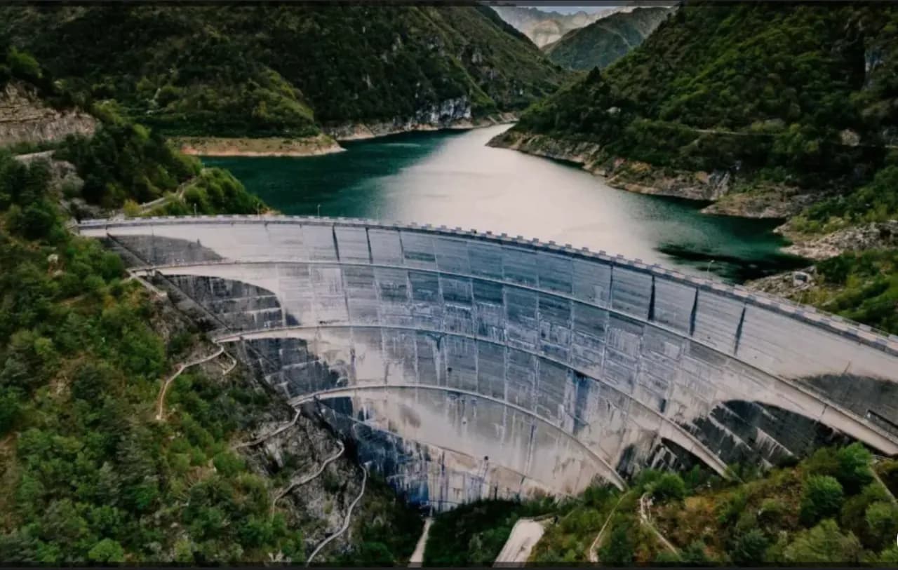 Aerial view of the Holtwood Dam hydroelectric expansion in Holtwood, Pennsylvania